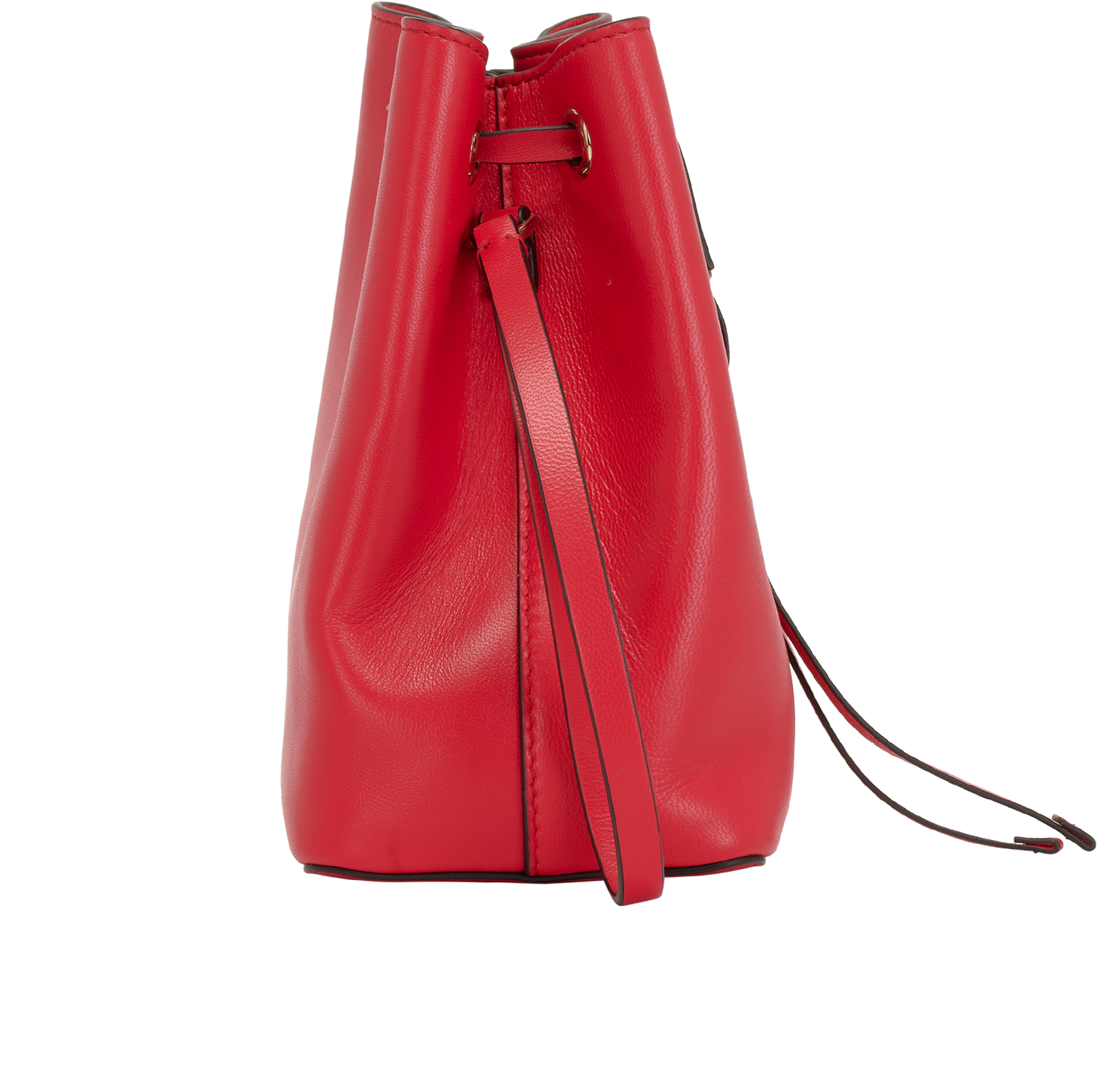 V Logo Bucket Bag, &pound;495, Handbags, Red, Leather, Side view